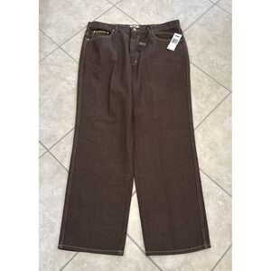 VTG NWT Enyce Jeans Mens 40X34 Brown Wide Leg Baggy Denim Pants Y2K Skater